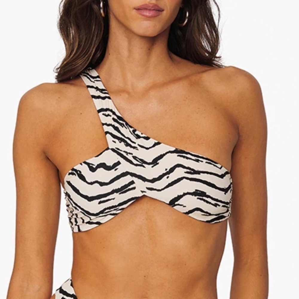 We Wore What Asymmetrical One Shoulder Bikini Top Tiger